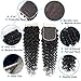 NewYou Brazilian Virgin Deep Wave 3 Bundles with Closure 8A Grade Unprocessed Human Hair with 4×4 Lace Closure Free Part Natural Color (18 20 22 with 16)