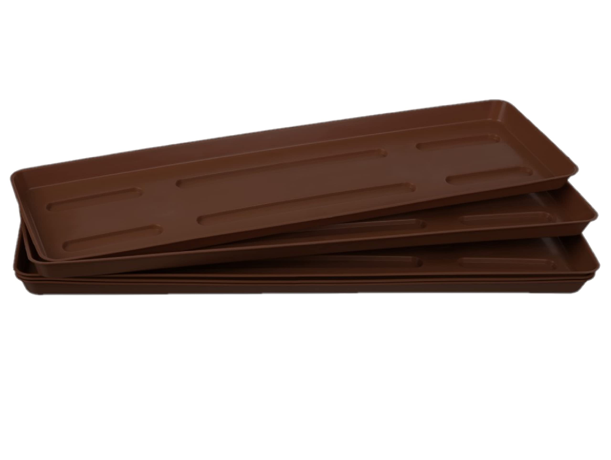 Home Garden Ornaments Plant Pot Saucers 46cm Dark Brown Set of 5 – Plant Pot Trays Rectangular – Plant Saucer for Rectangular Plant Pots – Plastic Saucers for Plant Pots (Ø46cm, Dark Brown)