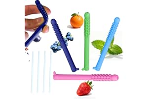 Suweiyuanshiyi 4PCS Chewable Breather with 4 Replacement Cores,Portable Aromatherapy for Focus & Respiratory Support