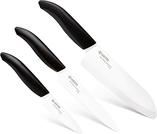 Kyocera Gen Messer WHBK 3er Set Keramikmesser, Keramik, Schwarz, 3-teiliges Messerset, 3