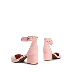 DREAM PAIRS ANNEE Pointed Toe Low Chunky Heels Pump