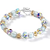 MOOKATTOO S925 Sterling Silver Bracelets for Women, Northern Lights Crystal Gift Ready with Jewelry Box, Mothers Day Birthday, Romantic Gift for Her