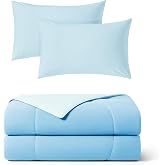 REST Buy 2 GET 30 Percent Off: Evercool Comforter Plus Pillowcases Bundle at 30% Discount, in Light Blue, Queen Size