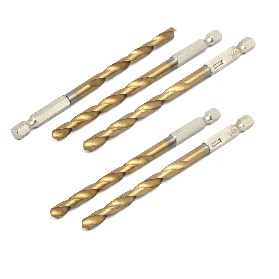 Sourcingmap 6mm Drilling Dia 2 Flutes HSS 1/4-inch Hex Shank Twist Drill Bit 5pcs