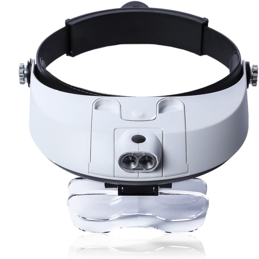 TenYua Headband Magnifier Soldering Glasses Led Lamp Light Magnifying