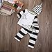 Baby Boys Girls 3PCS Outfit Long Sleeve T-shirt and Pants Outfit with a Hat