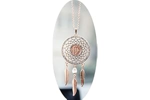 Mini Zodiac Sign Dream Catcher Car Charm Rear View Mirror Accessories, Boltz Boho Dangling Feather Tassel Bead Pendant Constellation Ornament Wall Hanging Home Decoration (1, Virgo)