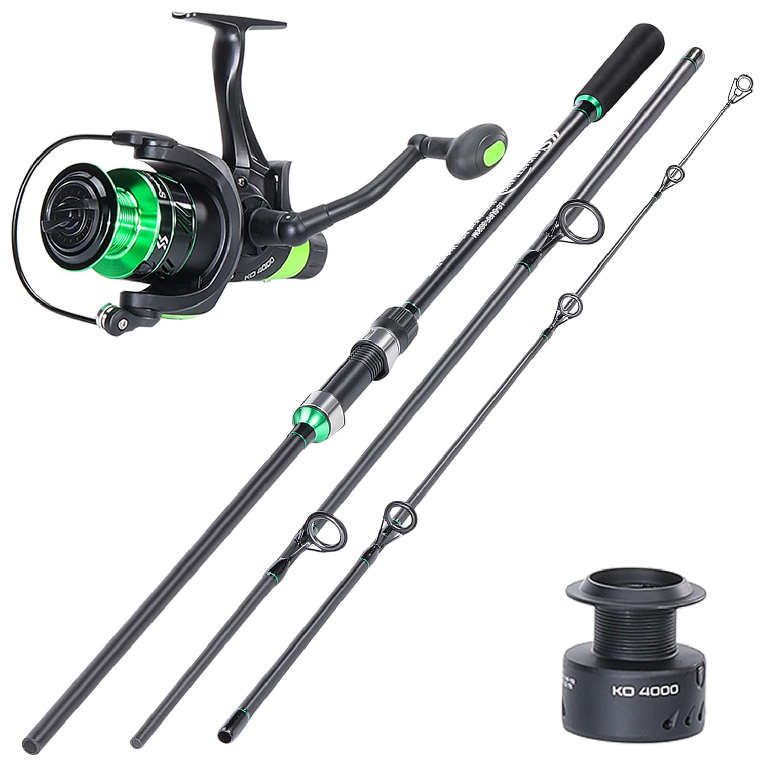 Sougayilang Carp Fishing Combo，Surf/Carp Rod With 4000 Carp Reel Set,3-Section Travel Fishing Tackle Combo,For Sea/Beach Fishing-LS36