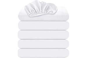 Oakias Queen Fitted Sheets White – Pack of 6 Bottom Sheets – Soft Brushed Microfiber Elastic Sheets for Bed – Shrinkage & Fade Resistant Sheets – Machine Washable