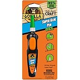 Gorilla Super Glue Gel Pen, Max Control, Thicker Formulation, Pen-Shaped Applicator, Press Application, Anti-Clog Cap, Fast-S