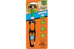 Gorilla Super Glue Gel Pen, Max Control, Thicker Formulation, Pen-Shaped Applicator, Press Application, Anti-Clog Cap, Fast-S