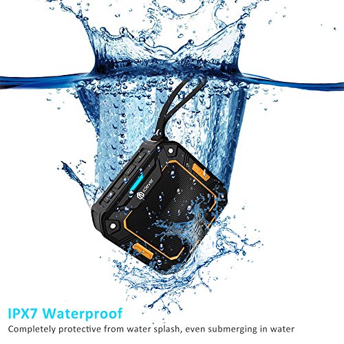iClever Portable Bluetooth Speakers with Enhanced Bass, 12-Hour Playtime, Aux-in Port, IPX7 Waterproof, Shockproof, Wireless Outdoor Speakers for Beach, Biking, Shower, Home, Orange Electronics, Portable Audio & Video, Portable Speakers & Docks, Portable Bluetooth Speakers