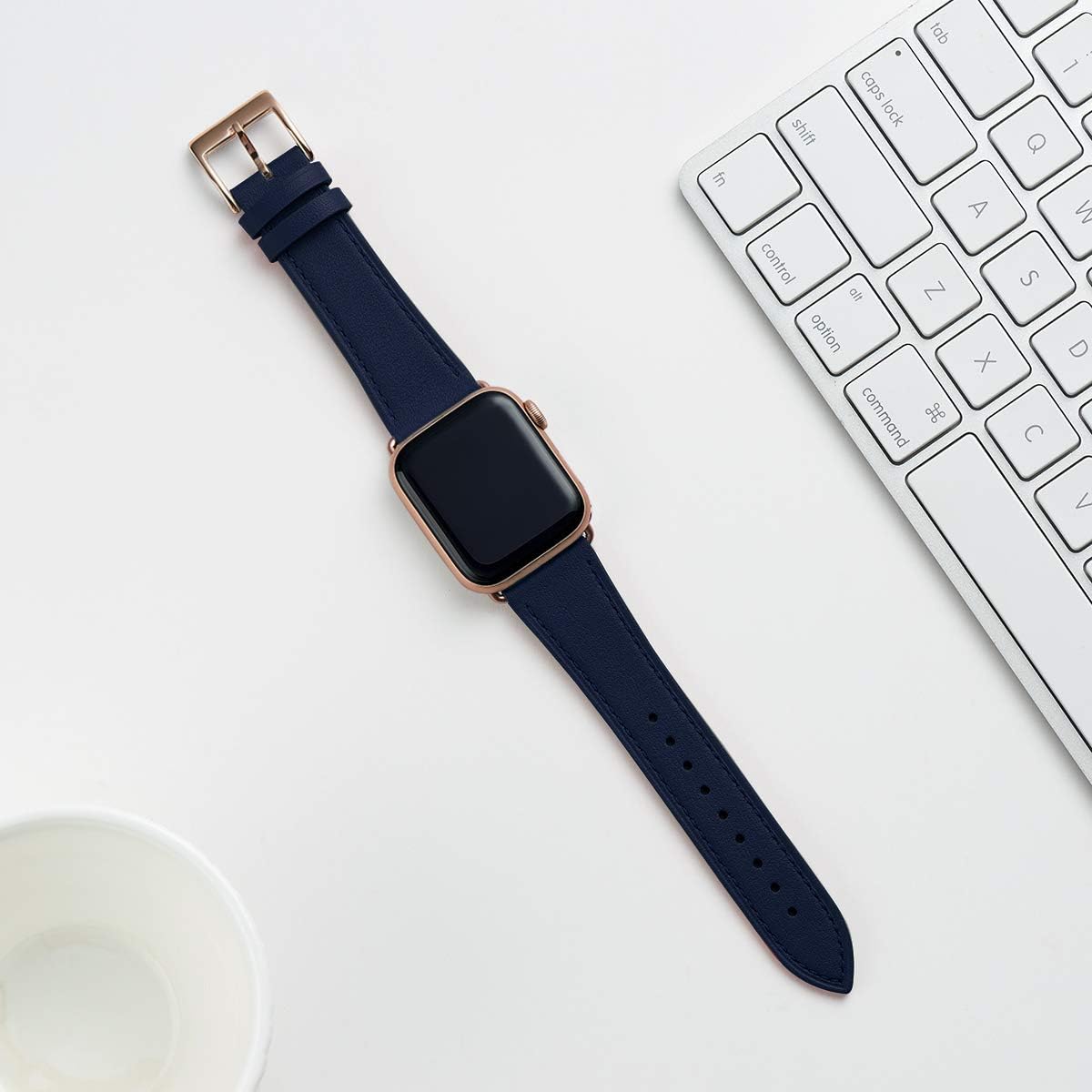 QAZNZ Leather Straps for Apple Watch Strap 44mm 45mm 42mm(Series 1 2 3) 46mm 49mm,Women Men Replacement Strap for Apple Watch Series 11 10 9 8 7 6 5 4 & iWatch SE 1/2/3,Ultra 3/2/1 - Image 5