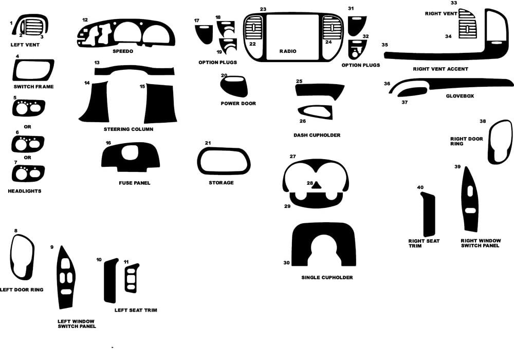 Rvinyl Rdash Dash Kit Decal Trim for Ford F-150 1997-1998 - Carbon Fiber 4D (Pink)