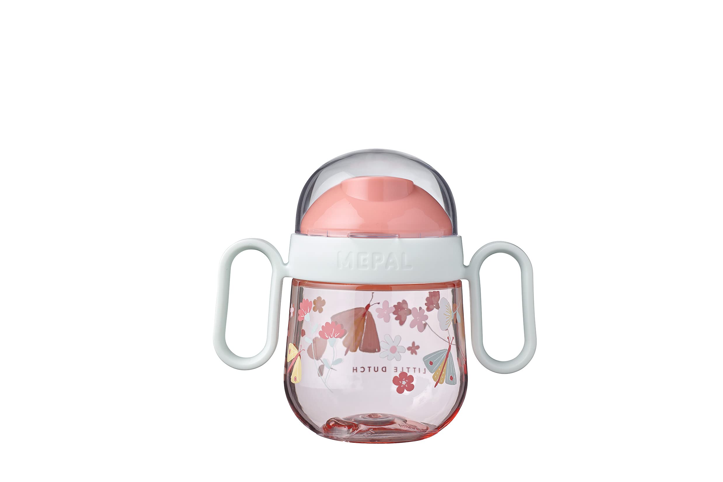 Mepal - Non-spill sippy cup Mepal Mio - Sippy Cup 6+ months - Baby Sippy Cup - Dishwasher Safe & BPA-free - 200 ml – Flowers & Butterflies