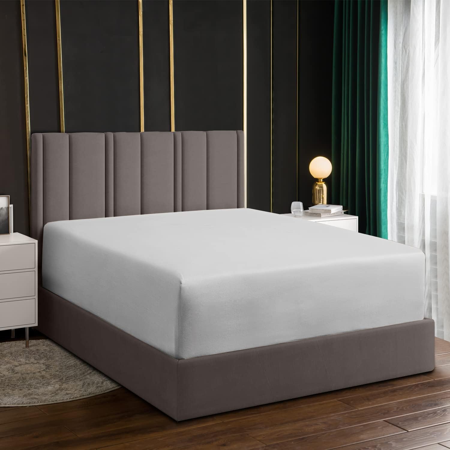 Lazzaro King Size Fitted Sheets Extra Deep Pocket 40 cm (16 inches) Elastic Bed Sheets - Premium Brushed Microfiber Fitted Sheets King Size - Ultrasoft Hypoallergenic Fade Resistant โ image 1