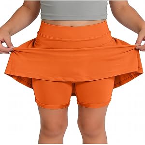 3 in 1 Skorts for Girls Athlete Tennis Skirt Sport Breathable Lightweight Golf Workout Skort with Pocket and Shorts