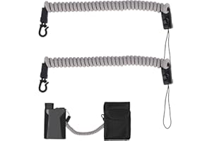 Gosknor 2pcs Rangefinder Tether, Retractable Lanyard Range Finder Cord Stretch from 3 In to 16 In Coiled Strap for Hunting