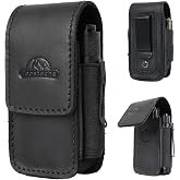 Topstache Leather Multitool Sheath with Belt Clip - EDC Multi Tool Holster for Folding Tool - Leather EDC Holster Pouch Belt Organizer - Magnetic Closure Multitool Case Sheath, M,Black