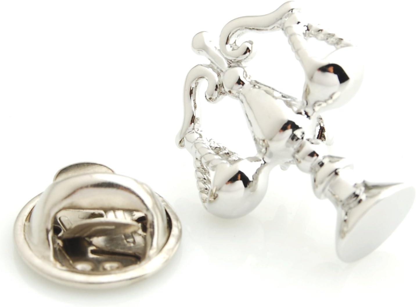 Smart Man Novelty Silver Scales of Justice Lapel Pins for Mens Gift