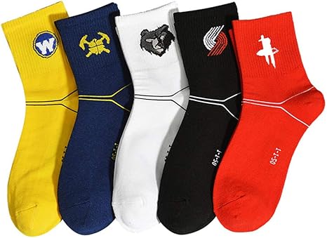 GHQ-WAZI Otoño Nuevo Calcetines de Baloncesto de Altura Media ...