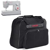 SINGER&reg; Machine Carrying Tote Bag for Sewing Machines and Sergers, Black | Spacious padded interior, durable canvas exterior, quick zip closure, large front pocket, comfortable carrying