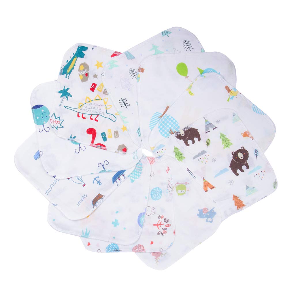 [MOMSMENU] ガーゼハンカチ ガーゼタオル 4層 ベビービブ 綿100％ 可愛い 20x20㎝ 10枚商品画像