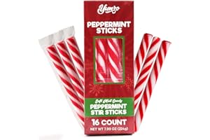 YUMZO Soft Peppermint Candy Sticks, Christmas Candy Individually Wrapped, Delicious Christmas Candy Cane Sticks, Perfect Peppermint candy for Trees, Candy Cane Décor. 16 Pack