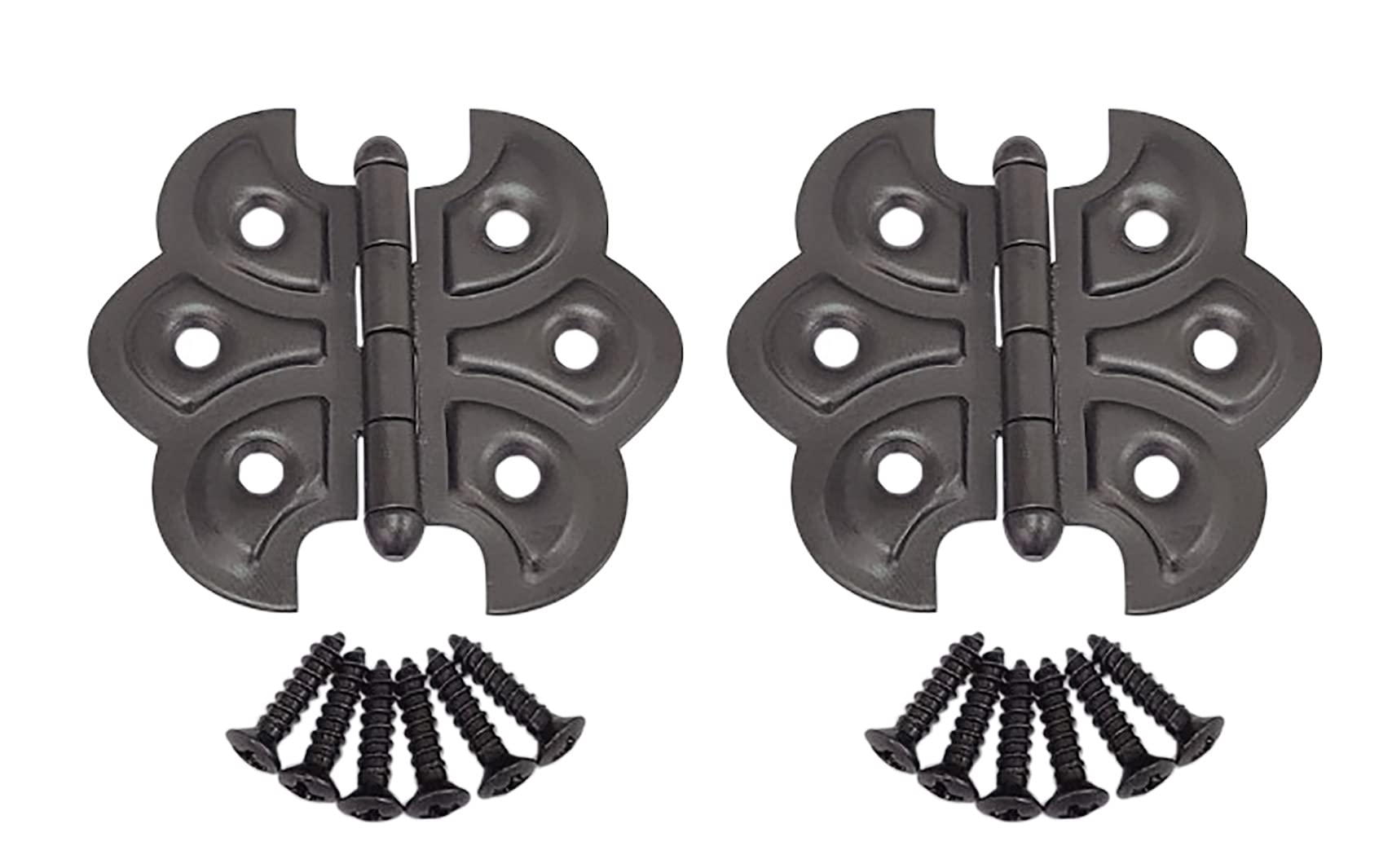 QCAA Butterfly Hinge for Cupboard Door, Oil-Rubbed Bronze, 2 Pack, Made in Taiwan