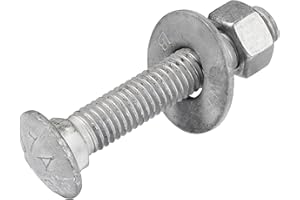 3/8" x 3" (50 Pack) Galvanized Carriage Bolt Kit, Grade 307A, Hot Dip Galvanized for Exterior Use by Makers Bolt