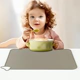 PandaEar Pack of 2 Silicone Placemats Blue & Brown Non-Slip 15.7x11.8 in view 3