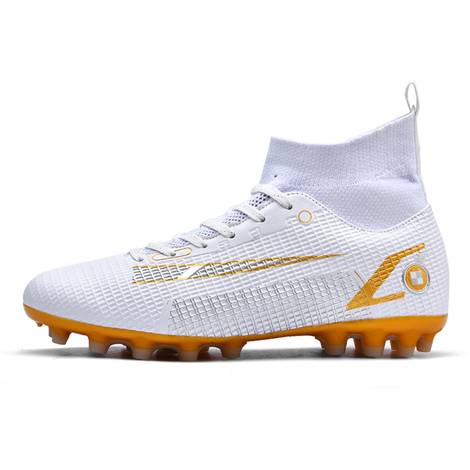 Photo 1 of Riyibcxr Kids Soccer Cleats,Unisex Football Shoes Indoor Outdoor,High-Top Boys Girls Athletic Soccer Trainers