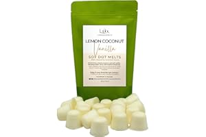 Lux Wax Melts Lemon Coconut Vanilla Soy Wax Melt Dots – No Mess, Hand-Poured in Canada, Fresh Citrus Cream Scent Throw, Eco R