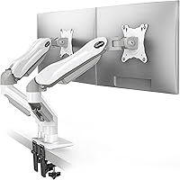 HUANUO Dual Monitor Mount-Monitor Stand with C Clamp/Grommet Mounting Base up to 32 Inch Computer Screens,Adjustable Design D