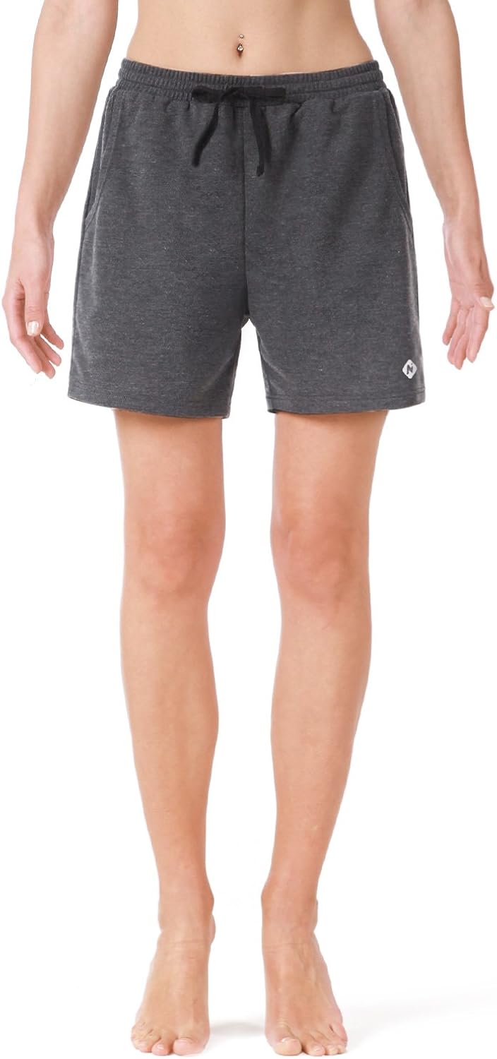 Naviskin Women's Bermuda Shorts Workout Athletic Yoga Shorts with Pockets Knee Length for Fitness Walking Gym Homework : Clothing