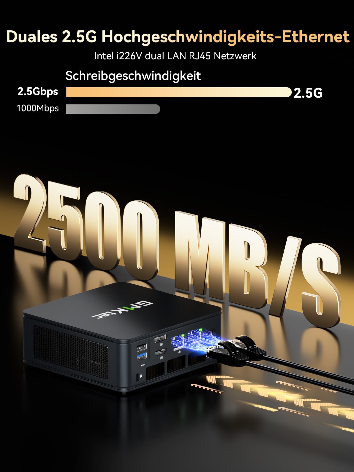 GMKtec Gaming Mini PC Ryzen 5 7640HS (stärker 6800H) mit grafikkarte AMD 760M, 16GB DDR5 RAM 1TB M.2 SSD, Mini Desktop Computer mit Dual 2.5G LAN/WiFi 6E/Triple 4K Display/USB 4.0 für Spiele und Büro 9