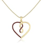 LUSTRE AND LIGHT Natural Gemstone Infinity Heart Pendant Necklaces for Women in 925 Silver/18K Yellow/Rose Gold Vermeil, Birthstone Jewelry Gifts for Her Birthday, Anniversary, Christmas,Party