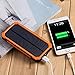 Solar Charger with 6LED Flashlight 15000mAh Solar Power Bank Dual USB External Battery Charger Cell Phone Battery Pack Outdoor Backup Charger for Bluetooth iPhone HTC Nexus Camera Tablet-Orange
