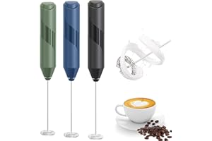 LUUKMONDE Powerful Milk Frother Handheld, Battery Operated Frother Wand with S/S Whisk, Mini Drink Mixer Electric Handheld, Hand Frother Foam Maker for Coffee, Latte, Matcha, Hot Chocolate, Black