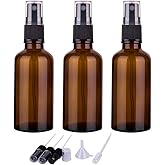 2oz Amber Glass Spray Bottles for Essential Oils, Small Empty Spray Bottle, Fine Mist Spray, Set of 3