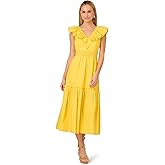 Adrianna Papell Women's Ruffle Midi Dress