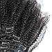 ZigZag Hair Clip In Human Hair Extensions Afro Kinky Curly Peruvian Virgin African American 4B 4C Clip in Hair Extensions Natural Clip Ins For Black Women (18inch, 4B 4C)