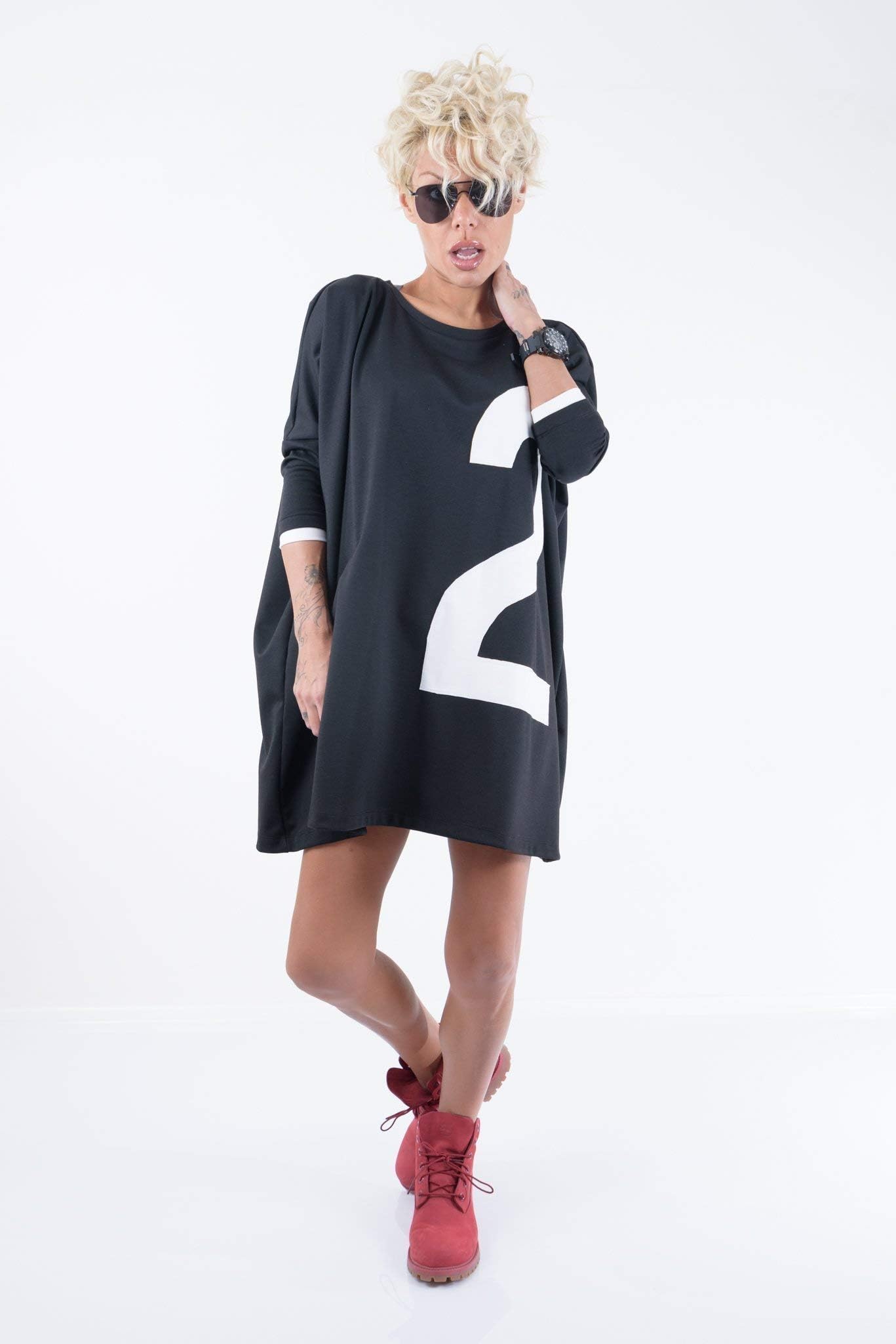 Loose Black Plus Size Oversize Top Tunic