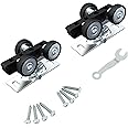 JUBEST Pocket Door Rollers Assembly, Commercial Grade Sliding Door Rollers Replacement, Top Mounted Pocket Door Hangers, 2 Pack