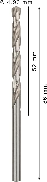 Bosch 10x PRO Metal HSS-G Twist Drill Bit Ø4.90mm Pack of 10 view 3