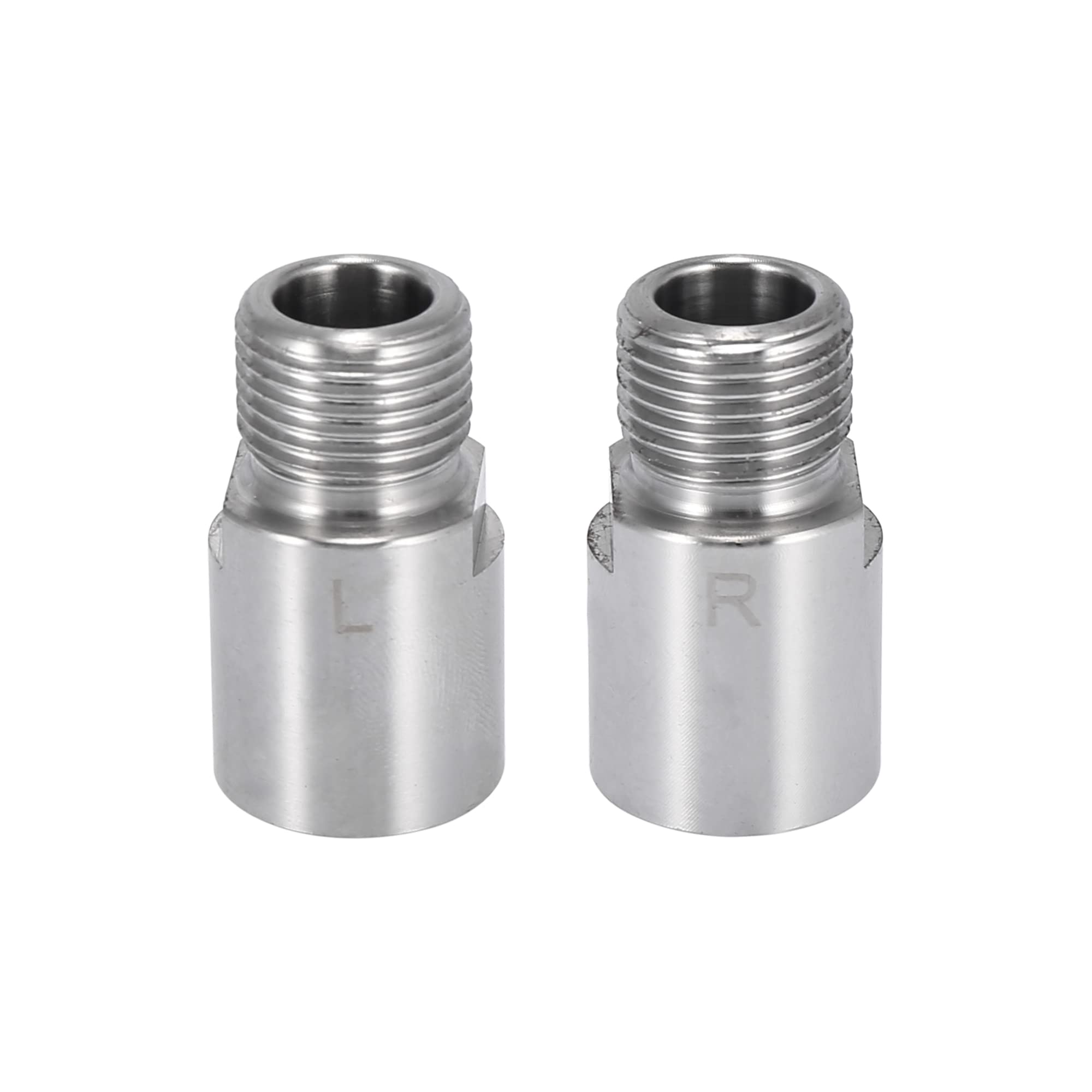 X AUTOHAUX 1 Pair Silver Tone Left Right Bicycle Pedal Extender Adapter 20mm