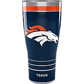 Tervis Traveler NFL Denver Broncos - MVP Triple Insulated Tumbler Travel Cup Keeps Drinks Cold & Hot, 30oz, Stainless Steel