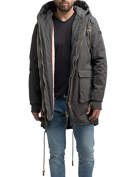 Navahoo Herren Baumwoll-Mantel Winterparka Assassin No 1 8 Farben S-3XL