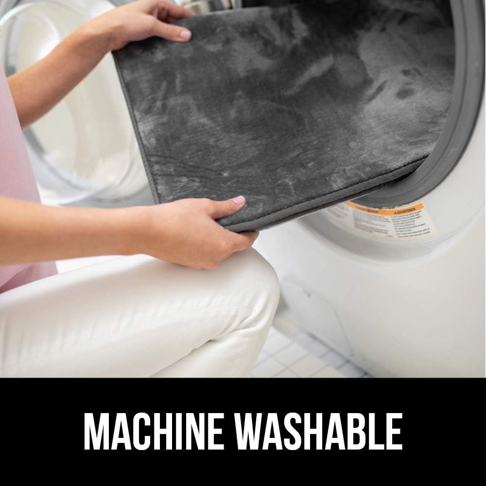 Gorilla Grip Original Thick Memory Foam Bath Rug, 24x17, Cushioned Soft Floor Mats, Absorbent Premium Bathroom Mat Rugs Rugs, Machine Washable, Luxury Plush Comfortable Carpet for Bath Room, Graphite: Home & Kitchen