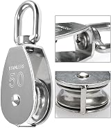 BUYGOO 2PCS M50 Stainless Steel Single Pulley 400KG Heavy Duty Swivel Roller view 7